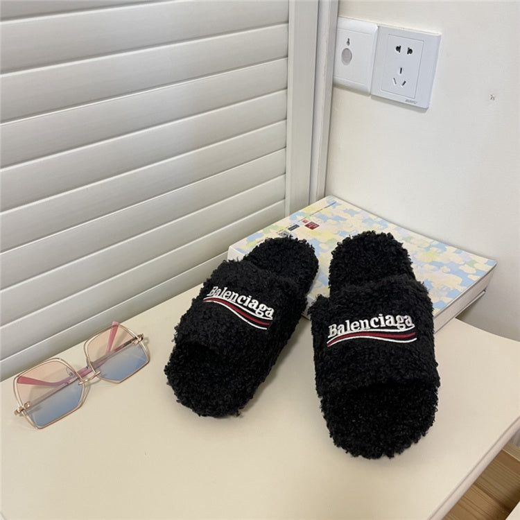 Black Balenci Slides